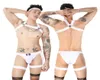 Set di reggiseni Uomo Set di lingerie sexy SM Gay Bar Cosplay con tute erotiche con apertura sul cavallo Mutandine Sissy calze a rete reggiseno e interno Wea1904584