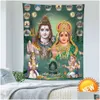 Wandtapijten 2022 Indiase God Thailand Relin Shiva Ganesha Parvati Boeddhisme Meditatie Matten Tapijt Mandala Hippe Tapijt Muur Opknopingh Dhmee