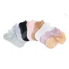 Damensocken, 5 Paare/Los, Damen-Spitze, transparent, Lolita, unsichtbar, für den Sommer, dünn, rutschfest, kurz, Knöchel, schwarz, tief geschnitten, Bootssocke