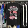 Hellstar T -skjorta Summer Designer Shirts Graphic Tee Clothing Hipster Washed Fabric Street Graffiti Bokstäver Folie Print Vintage Black Löst montering Plus Size 9544