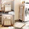 Tvättväskor stor kapacitet rörlig korg hem sovrum klädtäcke leksak förvaring badrum smutsiga kläder sundrie arrangör