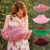 Girls Tutu Skirts Solid Fluffy Tulle Princess Ball Gown Pettiskirt Kids Ballet Party Performance Dress for Children 240325