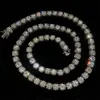 Самая дешевая цена в стиле хип-хоп, стерлингового серебра, 2 мм, 3 мм, 4 мм, 5 мм, 6,5 мм, VVS, муассанитовое бриллиантовое ожерелье, теннисная цепочка с муассанитом