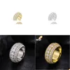 Band Rings Luxury 5 Rows Moissanite Ring Pass Diamond Tester 925 Sterling Sier Shiny Fashion Jewelry Men Drop Delivery OTC9L