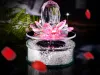 Miniatury kryształowy rzeźba wewnętrzna guanyin lotos ornament solarnego kryształ lotosowy kwiat aromaterapii akcesoria biurka akcesoria biurka