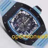 Swiss Richardmills Automatic Watches Luxury Mechanical Sports Wristwatch Argentina Blue Black Carbon Hollow MOBIL STORAGE MENS Titta på automatisk mekan HB6A