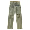 Darmowy statek 2022 MĘŻCZYZN FOUR MESS NOWOŚĆ ŚWIĘTEJ PAIST RAW-RAW KRZYGA RAW Dżinsy Mid-Piston Casual Pants T02C#