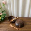 Cuencos creativos de coco Natural, utensilios de cocina, ensalada de madera hecha a mano, vajilla resistente al desgaste, vajilla para decoración del hogar