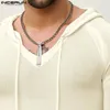 Men's Hoodies INCERUN Tops 2024 American Style Fashion Men V-neck Mesh Slightly See-through Male Long Sleeved Hoodie Sweatshirts S-2XL