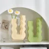 Vaser morandi färgglad vas estetisk vardagsrum dekor skrivbord tillbehör geometrisk konst vaser keramisk blomkruka nordisk heminredning