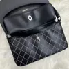 Silver stitching black baguette bag shoulder strap detachable suit underarm bag shoulder bag VIP gift