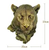 Sculptures Nouvelle résine Simulation Figurines d'animaux mur tête de loup statut Lion Figure décor barre murale Sculptures ornements accessoires pour la maison