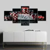 5 Panel Poker Game Canvas Målning Poker Aces Wall Art Spelkort Poster och tryck för Casino Game Room Wall Decoration