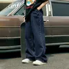 inflation Blue Retro Wed Denim Pants Male Classic Straight Leg Jeans Unisex Baggy Trousers s4oM#