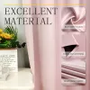 Curtains Pink Blackout Curtains Thermal Insulated for Living Room Bedroom Window Treatment Room Darkening White Tulle