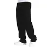 Mense Fleece fodrade Sweatpants Wide Straight Ben Pants Bottom Sweatpants Joggers Pants Löst Fit Sweatpants Bottoms Handing V7KM#