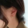 Hoop Huggie Boucles d'oreilles circulaires géométriques en acier inoxydable doré classique adaptées au charme des femmes zircon bijoux coréens accessoires de fête cadeaux 24326