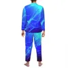 Deux Te Vêtements de nuit Printemps Bleu et Vert Esthétique Pyjamas surdimensionnés Ensemble Homme Lg Manches Doux Chambre Design Accueil Costume q9RF #