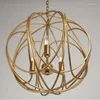 Kroonluchters Globe Cage Ronde metalen ophanglampen Bol Gouden hangende glans Loft Scandinavische keukenlamp Europees modern licht