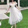 Свадебное банкетное платье Фея Нежная Аура средней длины на бретельках для девочек Начало