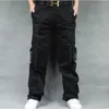 men's Cargo Pants Casual Fi Straight-leg Multi Pocket Overall Men Outdoors Trousers Male Bottoms 25IS#