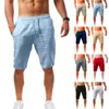 Summer Men Cott Linen Shorts Oversiase Casual Soild Shorts Basketball Gym Shorts Mężczyźni Oddychaj Sport Beach Man Ubrania W3QC#