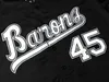 Мужские футболки BG Бейсбольный трикотаж BIRMINGHAM BARONS 45 Трикотажные изделия Шитье Вышивка Спорт на открытом воздухе Хип-хоп Черный Белый серый Высокое качество Новинка 2023 года T240325