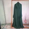 Etnik Giyim Basit Düz Abaya Müslüman Elbise Türkiye Dubai Afrika Ramazan İslami Moda Kadınlar Gevşek Çöp Damlası Teslimat Uygulama Ot0ni