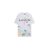 camiseta lanvin Langfan colabora con la misma camiseta de manga corta con estampado de grafiti dibujado a mano con la misma letra de tinta salpicada para moda masculina y femenina
