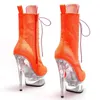 Dance Shoes Women 15CM/6inches PU Upper Plating Platform Sexy High Heels Ankle Boots Pole 15-034