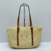 Designer Gras Strandtasche Mode Mesh Hohl gewebt Sommer Gras Tasche Schwarz Aprikose Sommer Rafia Urlaub Einkaufstasche mit großer Kapazität