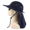 Summer Sun Hat Bucket Mężczyźni kobiety boonie kapelusz z klapką na szyję Ochrona Outdoor UV Large Grech Turining Sifing Siathble Breathable 240319