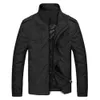 Hommes Casual Manteau Couleur Unie Col Montant Top Pardessus Deux Poches Fermeture À Glissière Bomber Veste Pour Printemps Automne S6Gg #