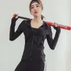 Flash Nakliye İnternet Ünlü Zayıflama Sporları Kadınlar Hızlı Kurutma Nefes alabilen Fermuar Çalışan Uzun Kollu İnce Fit Fiess Ceket Yoga Takım