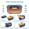 Electric Heater Portable Food Warmer Car/truck/home, 67.63oz Heated Box for Adults, Lunch Heating Microwave Removable Stainless Steel Container 12V 24V 110V