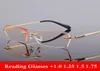 サングラスvazrobe reading Glasses Male 10 125 175 20 25 275 30 Persbyopia Men Rimless Blue Brown Grey眼鏡FRA4289939