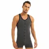 men Cott Soft Vest Bodysuit Underwear Corset Body Shapewear Sleevel Tank Sleepwear Jumpsuit Casual Lounge Wear Plus Size n7FA#