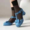 Dress Shoes 2024 Lolita Sandals High Heels Party Ladies Summer Female Toed Candy Colour For Lady Bow Women Size 43