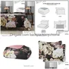 Conjuntos de cama Mainstays Preto Floral 10 Peça Cama em um Saco Consolador Conjunto com Lençóis Q230920 Drop Delivery Dhj8n