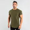 summer Solid Cott Short Sleeve T-Shirt Men Gym Clothing Fi Plain Tight Tops Tees Sports Bodybuilding Fitn T shirt Men 93wi#