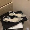 Hip Fairy Rhinestone Transparante Sandalen Zomer Sandaal Women Flats schoenen Crystal Low-Haked Dames 240228