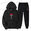 Homens Tracksuits Criança 2023 Marca de Alta Qualidade Hoodie Homens Mulheres Kdis Moda Solta Longa Slve Outono Inverno Jumper Uniex Casal Sports Sweater T240326