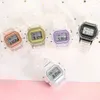 Zegarek NS Electronic Watch Studenci Wodoodporna sieć LED Red Sports Transparent Small Square Watches for Women Relogio