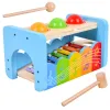 Marteau jouets éducatifs Percussion musicale Xylophone tout-petits boule en bois goutte 13 enfants Montessori martelage martelage