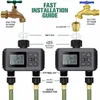 Contrôleur d'irrigation à grand écran pour l'extérieur, 2 zones programmables, minuterie d'eau de jardin, contrôleur de système d'irrigation automatique 240326