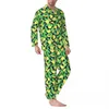 pigiama di banana tropicale uomo frutta stampa caldo per il tempo libero pigiameria autunno 2 pezzi estetica oversize design casa vestito A8fI #