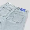 Kvinnors jeans retro hiphop -tecknad grafisk streetwear denim shorts y2k stor pojke broderi baggy jorts harajuku gym basketboll män