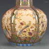 Vaser keramikprydnader yongzheng emalj färgad himmel globe vas antik porslin veranda torr blomma