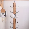 Hangers 6 Hooks Bag Storage Hanger Multifunctional Wooden Coat Rack Tie Scarf Organizer Racks Solid Wood Rotatable Wardrobe Hanging Hook