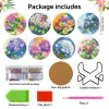 Ścieg 8pcs Diy Flower Animal Diamond Malarstwo Coaster Drink Cup Offic Diamond Zestaw haftowania